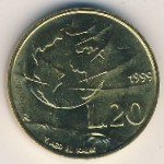 San Marino, 20 lire, 1999