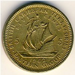 East Caribbean States, 5 cents, 1955–1965