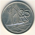 Каймановы острова, 25 центов (1987–1990 г.)