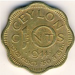 Цейлон, 10 центов (1944 г.)