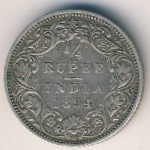 Британская Индия, 1/4 рупии (1877–1901 г.)