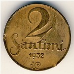 Латвия, 2 сантима (1922–1932 г.)