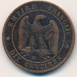 Франция, 2 сентима (1853–1856 г.)