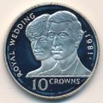 Turks and Caicos Islands, 10 crowns, 1981