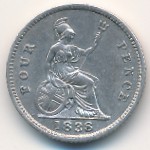 Great Britain, 4 pence, 1838–1862