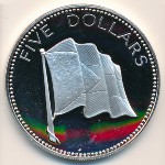 Bahamas, 5 dollars, 1974–1980