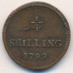 Sweden, 1/4 skilling, 1799–1800