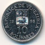 Venezuela, 10 bolivares, 1998