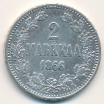 Finland, 2 markkaa, 1865–1870