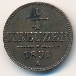 Austria, 1/4 kreuzer, 1851