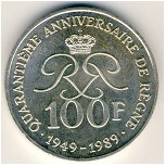 Monaco, 100 francs, 1989
