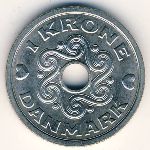 Denmark, 1 krone, 1990
