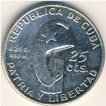 Cuba, 25 centavos, 1953