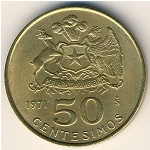 Chile, 50 centesimos, 1971