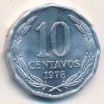 Chile, 10 centavos, 1976–1979