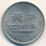 Cuba, 25 centavos, 1989