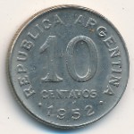 Argentina, 10 centavos, 1951–1952