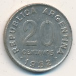 Argentina, 20 centavos, 1951–1952