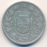 Italy, 1 lira, 1883–1900