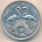 Багамские острова, 2 доллара (1971–1973 г.)