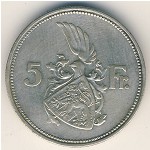 Luxemburg, 5 francs, 1929