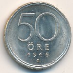 Sweden, 50 ore, 1943–1950