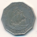 Восточные Карибы, 1 доллар (1989–2000 г.)