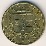 Ямайка, 1 пенни (1953–1963 г.)