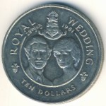 Cayman Islands, 10 dollars, 1981