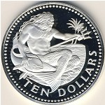 Barbados, 10 dollars, 1973–1981
