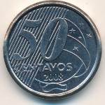 Brazil, 50 centavos, 2002–2013