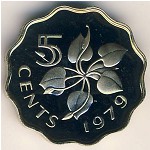 Свазиленд, 5 центов (1974–1979 г.)