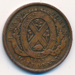 Квебек, 1 соу - 1/2 пенни (1837 г.)