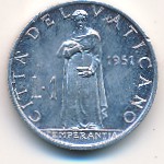 Ватикан, 1 лира (1951–1958 г.)