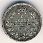 Canada, 5 cents, 1911