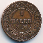 Sweden, 1 daler, 1718