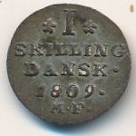Denmark, 1 skilling, 1808–1819