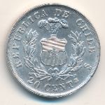 Chile, 20 centavos, 1867–1879