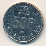 Luxemburg, 50 francs, 1989–1995