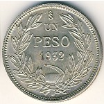 Chile, 1 peso, 1932
