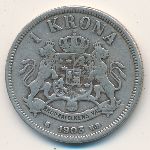Sweden, 1 krona, 1890–1904