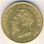 Италия, 20 лир (1861–1870 г.)