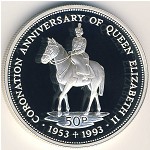 Falkland Islands, 50 pence, 1993