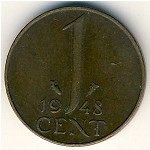 Netherlands, 1 cent, 1948