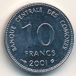 Коморские острова, 10 франков (2001 г.)