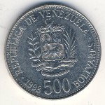 Venezuela, 500 bolivares, 1998
