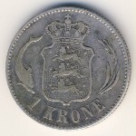 Denmark, 1 krone, 1875–1892