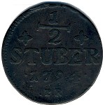 Юлих-Берг, 1/2 стюбера (1765–1794 г.)