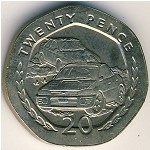 Isle of Man, 20 pence, 1996–1997