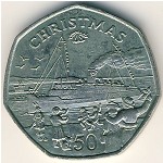Isle of Man, 50 pence, 1990